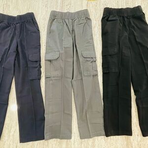 The Children’s Place Kids Cargo Pants Trio - Navy, Gray, Black - Size 7 Slim